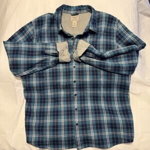 LL Bean Plaid Flannel Shacket Men's Sz XL-Tall Fleece Lined Button Shirt Jacket